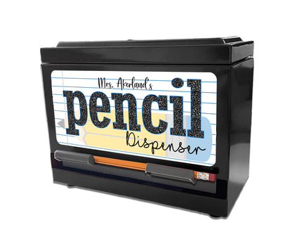 Custom Pencil Dispenser Waterproof Vinyl Decal OR Magnetic Decal Personalized with a name, Pastel Pencil Theme, Teacher Appreciation Gift