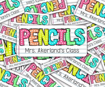 Custom Pencil Dispenser Vinyl Decal Personalized with a name, Waterproof Decal, Rainbow Theme, Teacher Appreciation Approx. 3.5x7.5 inches