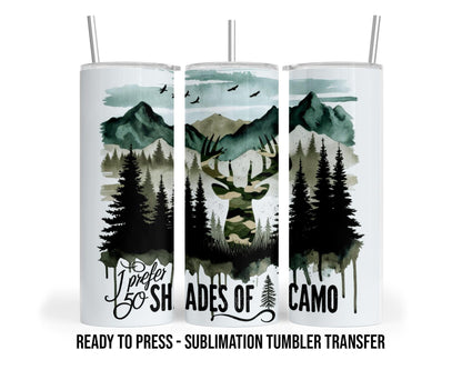 Camping Sublimation Transfer Print For 20 oz Tumbler - 30 oz Tumbler - Ready to press Heat Transfers SHIPS NEXT DAY