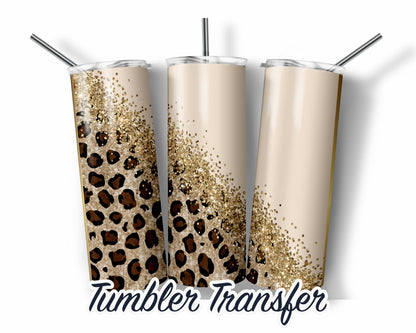 Leopard  Sublimation Transfer Print For 20 oz Tumbler - 30 oz Skinny Tumbler - Ready To press - Heat Transfers