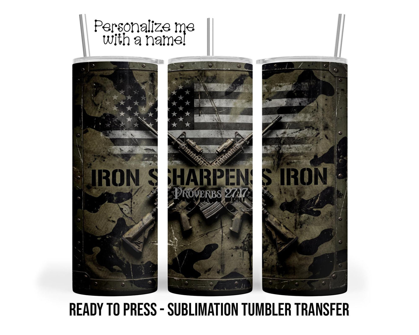Proverbs 27-17 Sublimation Tumbler Transfer Print 20oz Tumbler, Ready To press Heat Transfer,