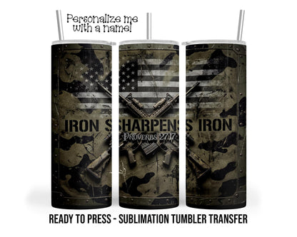 Proverbs 27-17 Sublimation Tumbler Transfer Print 20oz Tumbler, Ready To press Heat Transfer,