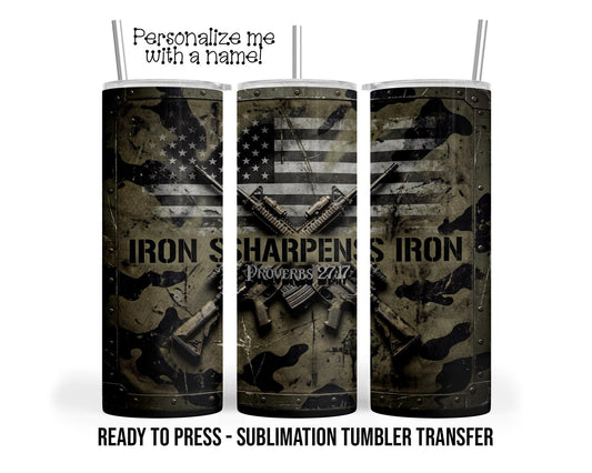 Proverbs 27-17 Sublimation Tumbler Transfer Print 20oz Tumbler, Ready To press Heat Transfer,