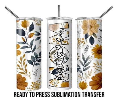Best Mom Sublimation Transfer Print For 20 oz - 30 oz Skinny Tumbler - Ready To press - Heat Transfers SHIPS NEXT DAY