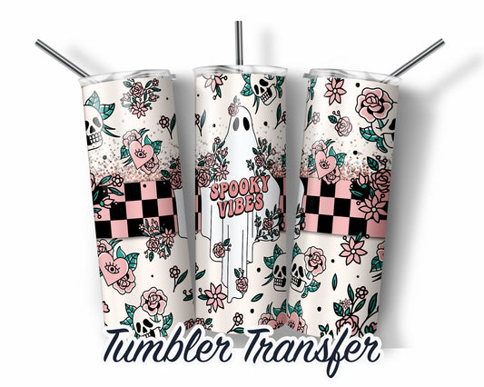 Halloween  Sublimation Transfer Print For 20 oz Skinny Tumbler - 30 oz Skinny Tumbler - Ready To press - Heat Transfers