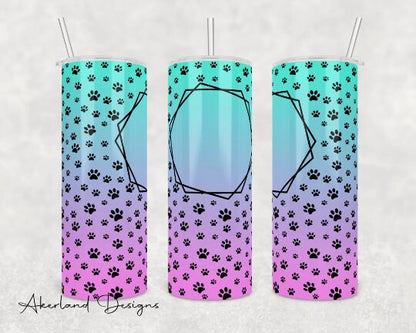 Paw Prints  Sublimation Transfer Print For 20 oz Tumblers - 30 oz Tumblers - Ready To press - Heat Transfers