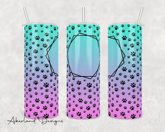 Paw Prints  Sublimation Transfer Print For 20 oz Tumblers - 30 oz Tumblers - Ready To press - Heat Transfers