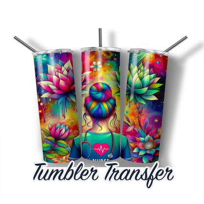 Nurse Sublimation Transfer Print For 20 oz Tumblers - 30 oz Tumblers - Ready To press - Heat Transfers SHIPS NEXT DAY