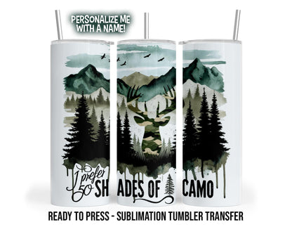 Camo Sublimation Transfer - Ready to Press 20 oz & 30 oz Tumbler Heat Wrap