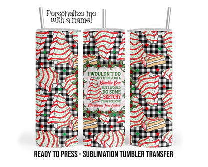 Sublimation Tumbler Transfer – 20oz Tumbler Wrap with Christmas Tree Design Ready to Press