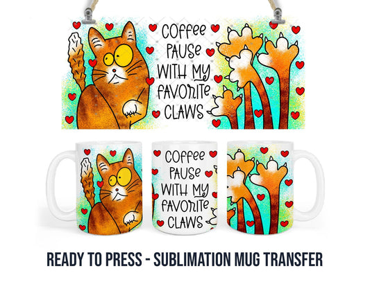 Sublimation Mug Transfer – Ready To Press Heat Press Transfer For 11-15 OZ Mugs