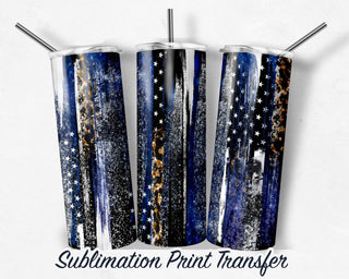 Blue Stars Paint Stroke  Sublimation Transfer Print For 20 oz Tumblers - 30 oz Tumblers - Ready To press - Heat Transfers SHIPS NEXT DAY