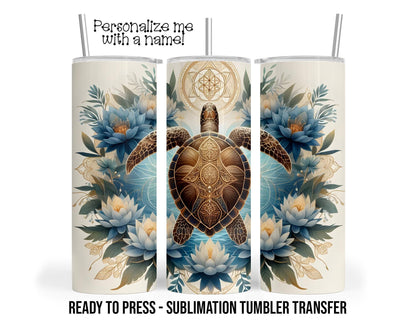 Sea Turtle Sublimation Tumbler Transfer Print For 20 oz Tumbler or 30 oz  Tumbler - Ready to Press Heat Transfers SHIPS NEXT DAY