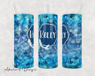 Blue Mermaid  Sublimation Transfer Print For 20 oz Tumblers - 30 oz Tumblers - Ready To press - Heat Transfers