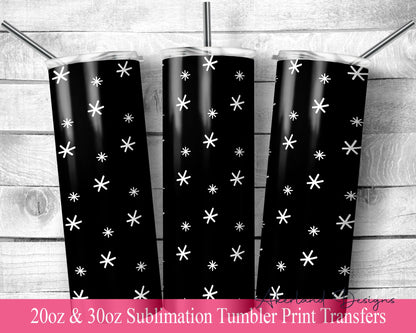 Mono Christmas Tumbler  Sublimation Transfer Print For 20 oz Tumbler - 30 oz Tumbler - Ready to Press - Heat Transfer