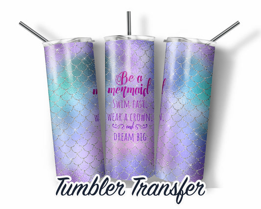 Mermaid Scales  Sublimation Transfer Print For 20 oz Tumblers - 30 oz Tumblers - Ready To press - Heat Transfers SHIPS NEXT DAY