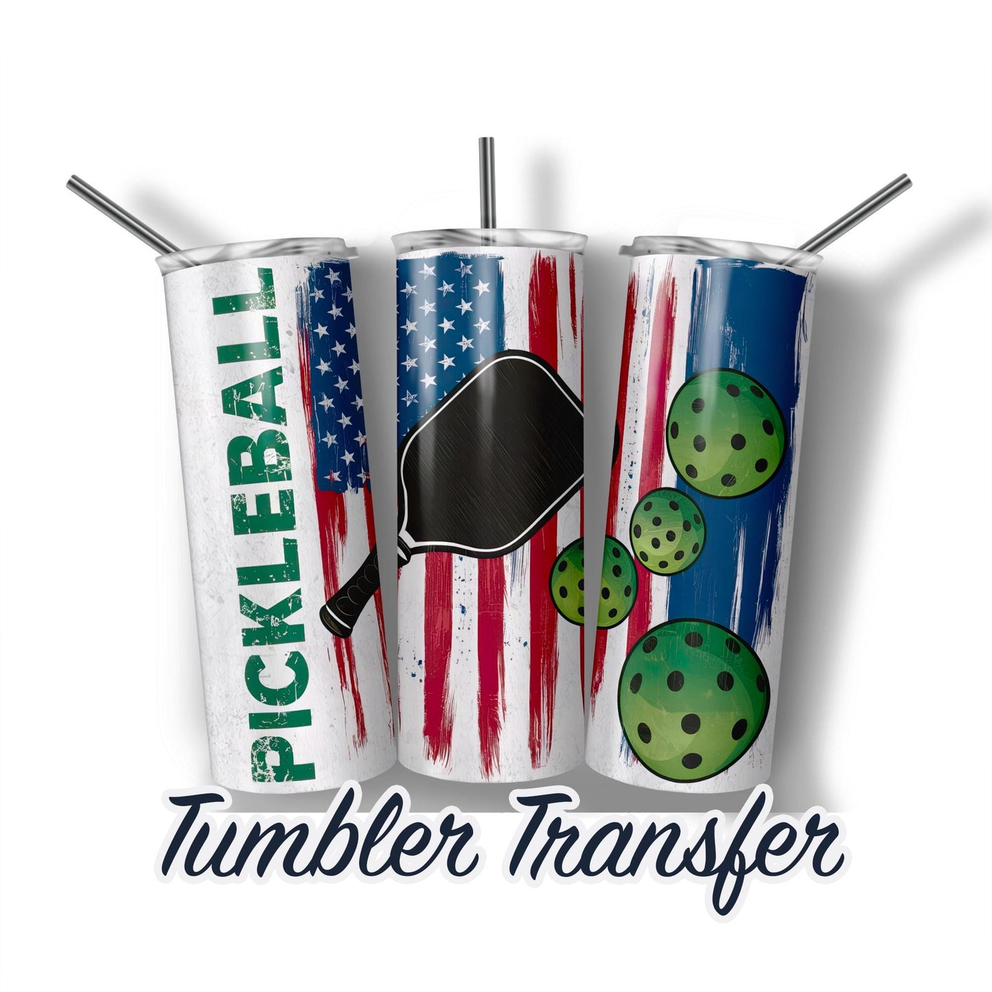 Pickleball Sublimation Transfer Print For 20 oz Tumbler - 30 oz Skinny Tumbler - Ready To press - Heat Transfers SHIPS NEXT DAY
