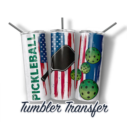 Pickleball Sublimation Transfer Print For 20 oz Tumbler - 30 oz Skinny Tumbler - Ready To press - Heat Transfers SHIPS NEXT DAY