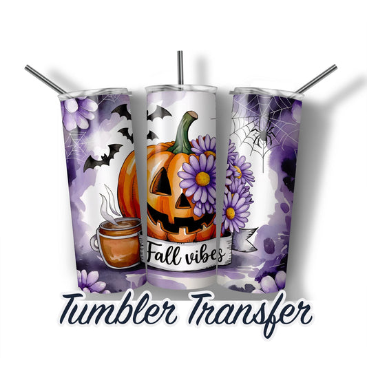 Halloween Fall Sublimation Transfer Print 20oz-30oz Tumblers Ready To press Transfers Ships Next Day
