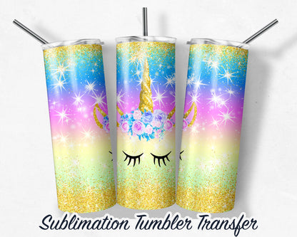Unicorn  Sublimation Transfer Print For 20 oz Tumblers - 30 oz Tumblers - Ready To press - Heat Transfers SHIPS NEXT DAY