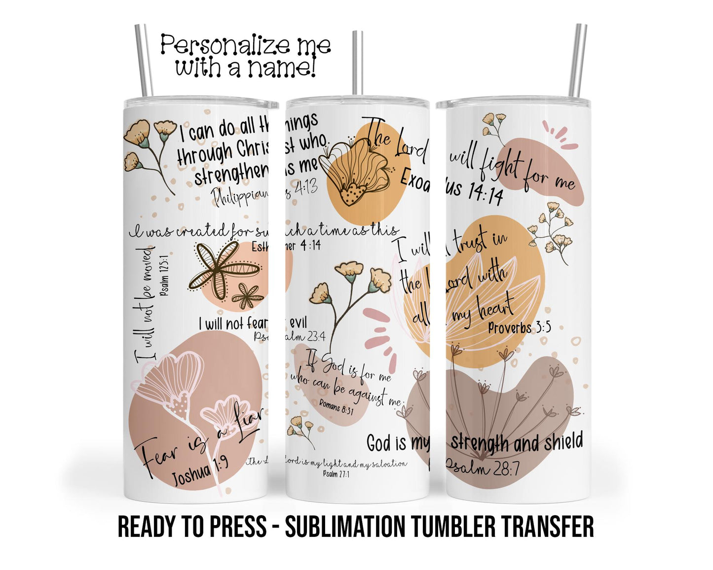 Bible Church Affirmations Sublimation Tumbler Transfer Print 20oz Tumbler, Ready To press Heat Transfer.