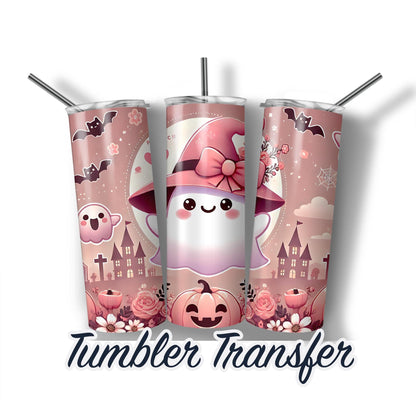 Halloween Ghost  Sublimation Transfer Print For 20 oz Tumblers - 30 oz Tumblers - Ready To press Transfers - Ships Next Day