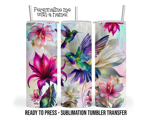 Sublimation Tumbler Transfer - Hummingbird Wrap Design for 20 oz & 30 oz Tumblers