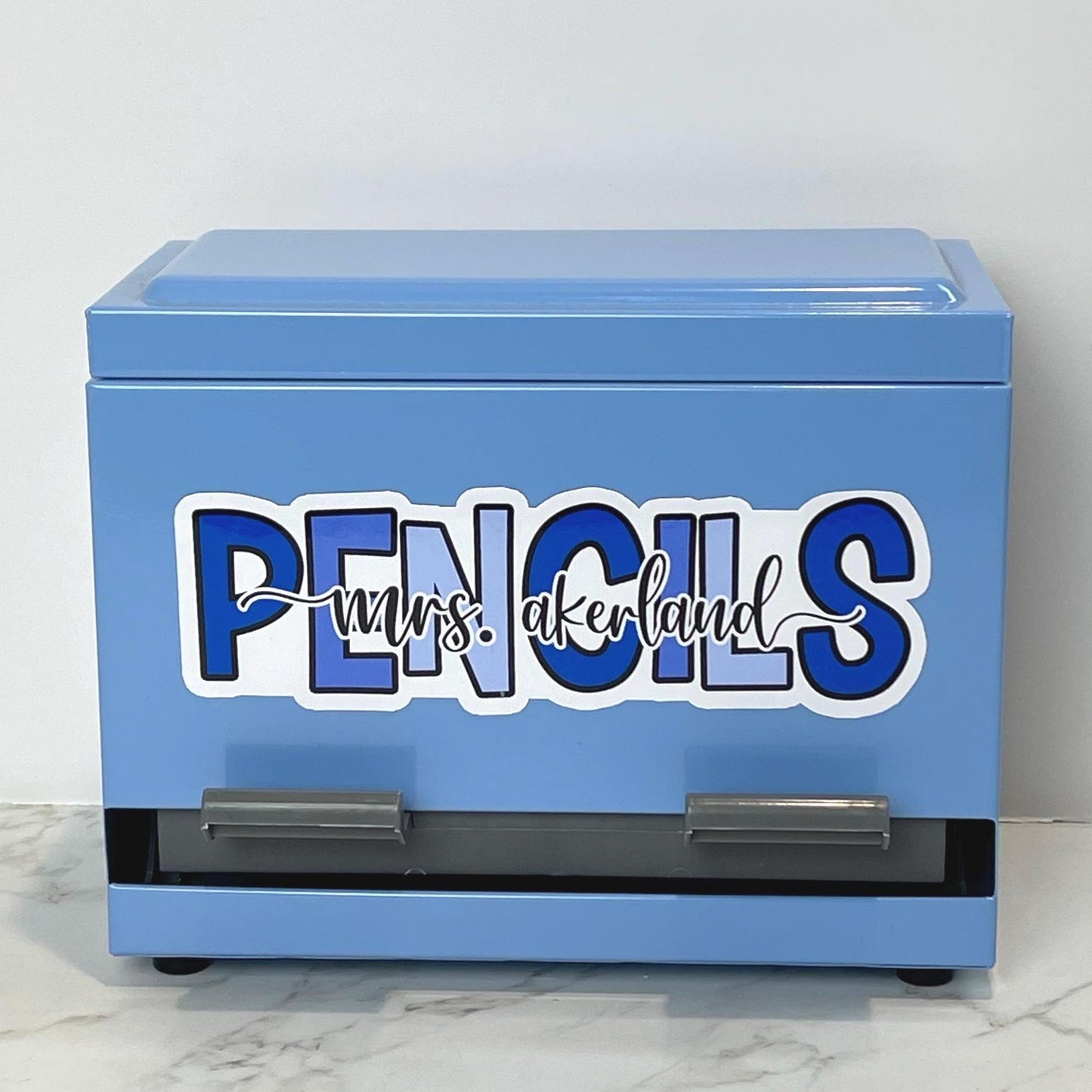 Custom Pencil Dispenser Vinyl Decal  or Magnetic Decal Personalized with a name