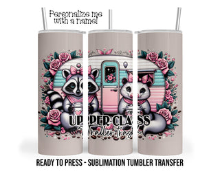 Trailer Trash Racoons Sublimation Tumbler Transfer Print For 20 oz Tumbler - 30 oz Tumbler Ready to press Heat Transfers SHIPS NEXT DAY