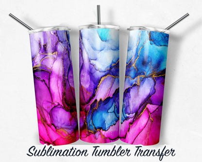 Lavender Alcohol Ink  Sublimation Transfer Print For 20 oz Tumblers - 30 oz Tumblers - Ready To press - Heat Transfers SHIPS NEXT DAY