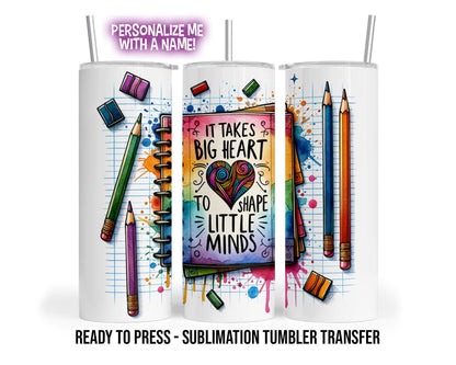 Teacher Sublimation Transfer - Ready to Press Heat Press Transfer for 20 oz Skinny Tumbler Wrap