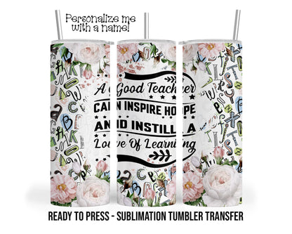 Teacher, School Sublimation Tumbler Transfer Print 20oz Tumbler, Ready To press Heat Transfer SHIPS NEXT DAY