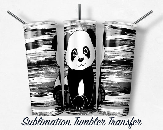 Panda -  Sublimation Transfer 20 oz Tumblers - 30 oz Tumblers - Ready To press - Heat Transfers SHIPS NEXT DAY