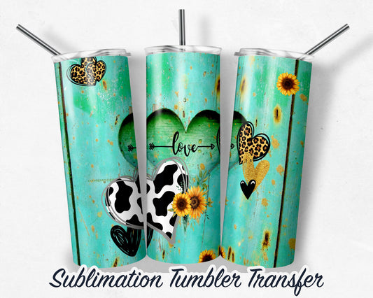 Valentine  Sublimation Transfer Print For 20 - 30 oz Tumblers - Ready to Press - Heat Transfers SHIPS NEXT DAY