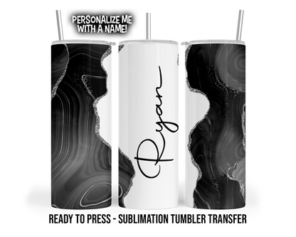 Black Agate  Sublimation Transfer Print For 20 oz Tumblers - 30 oz Tumblers - Ready To press - Heat Transfers
