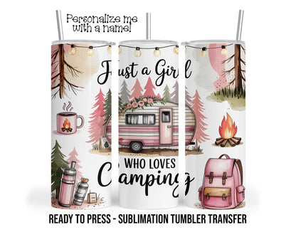 Camping Sublimation Tumbler Transfer Print For 20 oz Tumbler or 30 oz  Tumbler - Ready to Press Heat Transfers SHIPS NEXT DAY