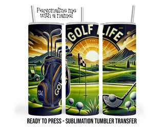 Golf Sublimation Transfer Print For 20 oz Tumbler - 30 oz  Tumbler - Ready To press - Heat Transfers