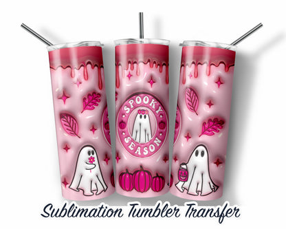 Halloween Puff Inflated Effect Halloween Sublimation Transfer Print For 20 oz Tumblers - 30 oz Tumblers - Ready To press Heat Transfers