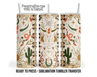 Western Desert Theme Sublimation Tumbler Transfer Print For 20 oz - 30 oz  Tumbler - Ready To Press  Heat Press Transfers