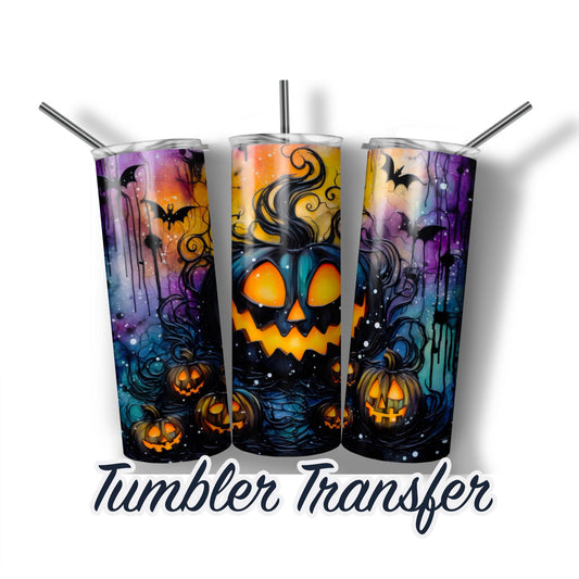 Halloween Tumbler Transfer -  Sublimation Transfer Print For 20 oz Tumblers - 30 oz Tumblers - Ready To press - Heat Transfers