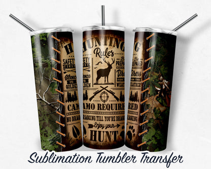 Deer Hunter  Sublimation Transfer Print For 20 oz Tumblers - 30 oz Tumblers - Ready To press - Heat Transfers