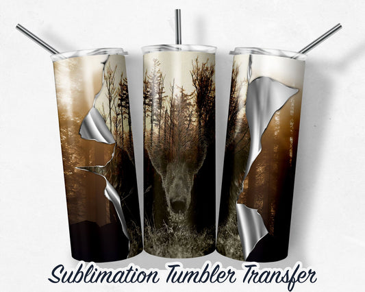 Mountain Bear  Sublimation Transfer Print For 20 oz Tumblers - 30 oz Tumblers - Ready To press - Heat Transfers