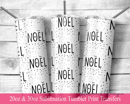 Mono Christmas Tumbler  Sublimation Transfer Print For 20 oz Tumbler - 30 oz Tumbler - Ready to Press - Heat Transfer