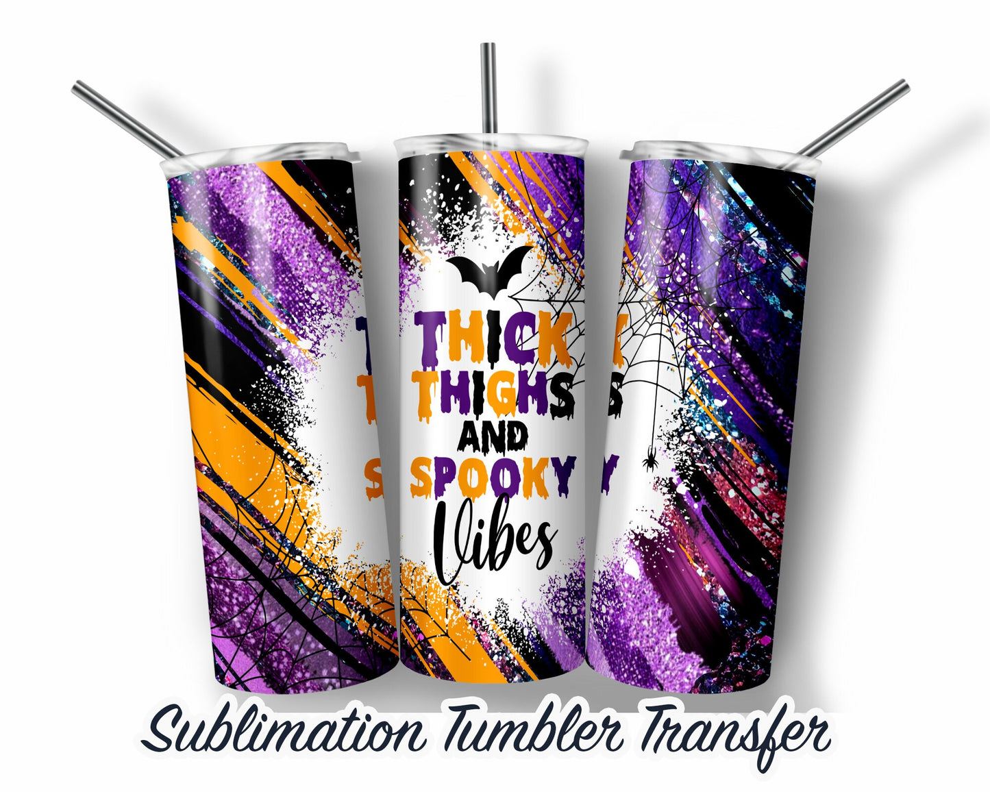 Halloween  Sublimation Transfer Print For 20 oz - 30 oz Skinny Tumbler - Ready To Press