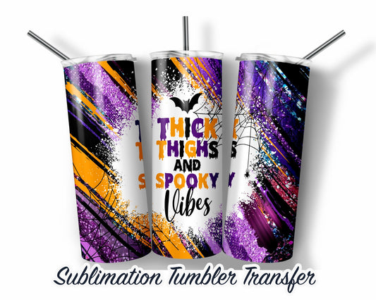 Halloween  Sublimation Transfer Print For 20 oz - 30 oz Skinny Tumbler - Ready To Press