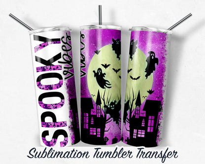 Halloween  Sublimation Transfer Print For 20 oz Tumblers - 30 oz Tumblers - Ready To press - Heat Transfers