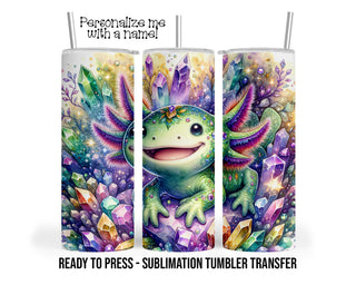 Axolotl Crystal Sublimation Tumbler Transfer Print For 20 oz Tumbler or 30 oz Tumbler Ready to press Heat Transfers SHIPS NEXT DAY
