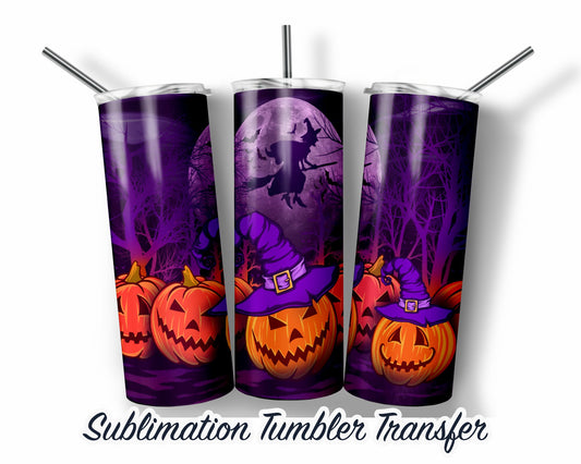 Halloween  Sublimation Transfer Print For 20 oz Tumbler - 30 oz Skinny Tumbler - Ready To press - Heat Transfers