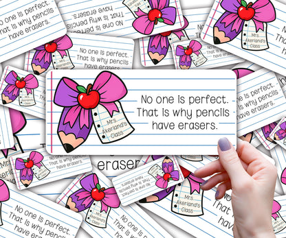 Pencil Dispenser Vinyl Decal Personalized with a name Waterproof Vinyl Decal for Teacher's Classroom Pencil Dispensers, 3.5in x 7.5in