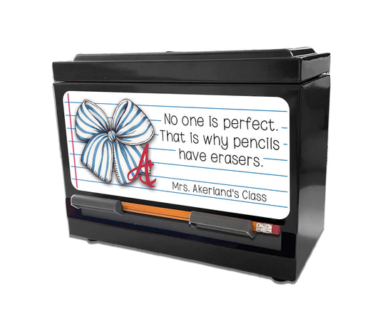 Pencil Dispenser Vinyl Decal Personalized with a name Waterproof Vinyl Decal for Teacher's Classroom Pencil Dispensers, 3.5in x 7.5in